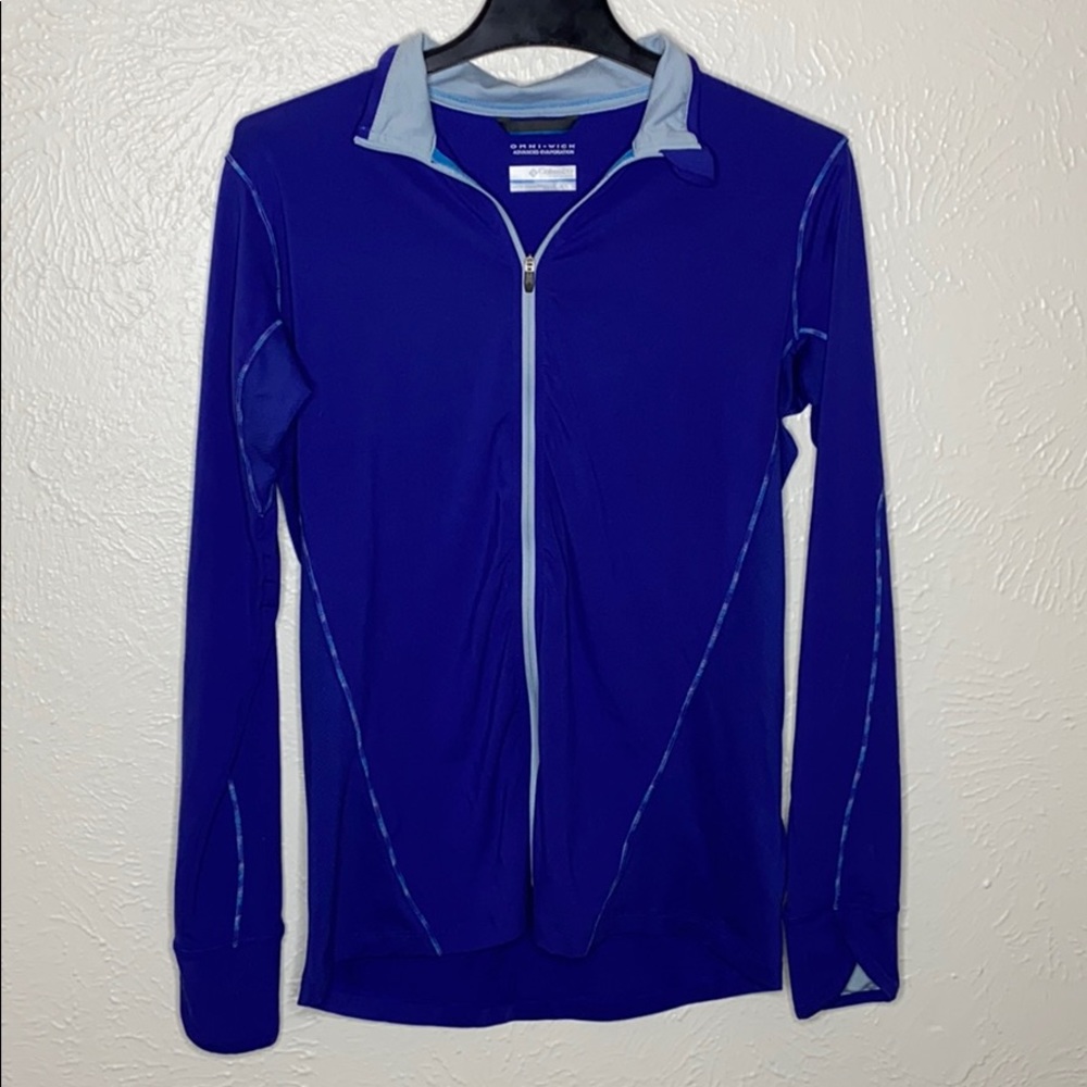 Columbia Omni-Wick Blue Zip Up Size Large